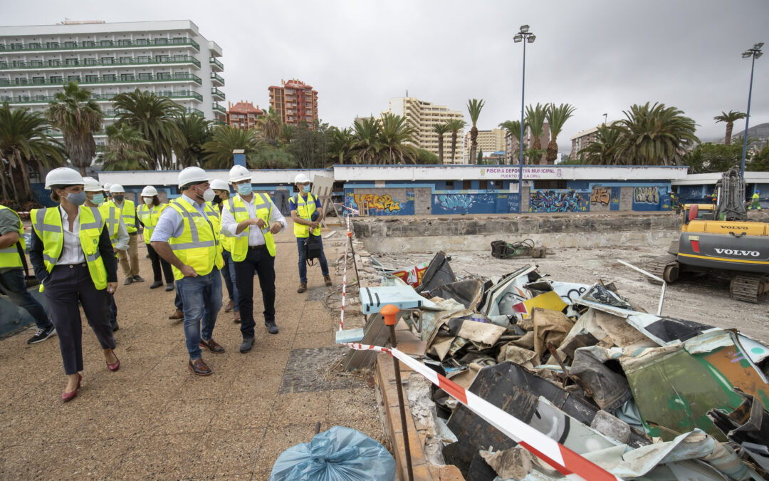 El alcalde del municipio junto al presidente del Cabildo visitaron la puesta en marcha de las obras del nuevo Centro Insular de Deportes Acuáticos de Tenerife