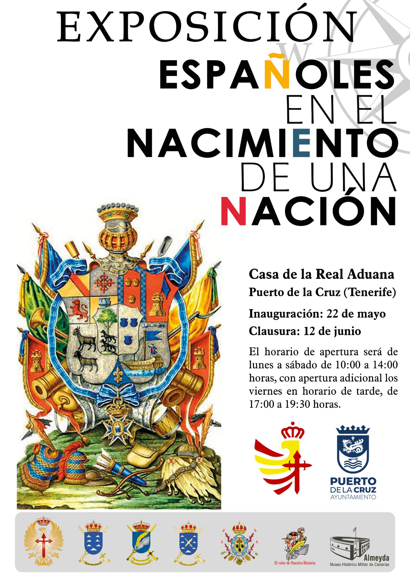 CARTEL EXPO 250 AÑOS ESPAÑOLES EN EL NACIMIENTO DE UNA NACIÓN
