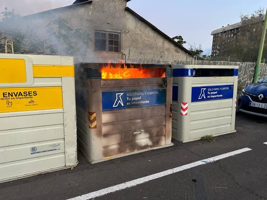 Puerto de la Cruz agradece la colaboración ciudadana para la detención de una persona involucrada en la quema de contenedores en el barrio de San Felipe-El Tejar