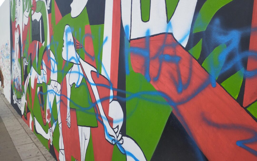  Sabotean el mural participativo de apoyo a Palestina inspirado en el “Guernica”
